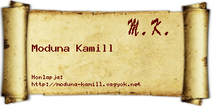 Moduna Kamill névjegykártya